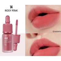 Son Ink Màu 14 Rosy Pink (Airy) Màu Hồng Cam Kem Lì Peripera Ink Airy Velvet Lip Tint Mới Nhất [CHÍNH HÃNG]