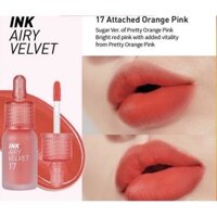 Son Ink Màu 17 Attached Orange Pink (Airy) Kem Lì Peripera Ink Airy Velvet Lip Tint Mới Nhất [CHÍNH HÃNG]