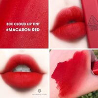 Son Kem 3CE Macaron Red – Cloud Lip Tint Màu Đỏ Tươi