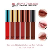 Son kem Bbia Last Velvet Lip Tint Full màu 21 22 23 24 25 36 38 39 💄