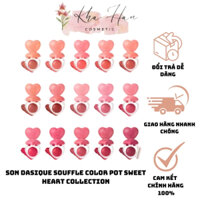 Son kem bùn Dasique Souffle Color Pot Sweet Heart Collection 6.5g hình trái tim xinh xắn