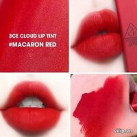 Son Kem Lì 3CE Cloud Lip Tint Macaron Red: Màu đỏ tươi cổ điển