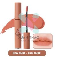 Son Kem Lì 3CE Mịn Như Nhung New Nude - Cam Da 4g Velvet Lip Tint