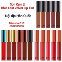 SON KEM LÌ BBIA LAST VELVET LIP TINT CÁC LOẠI VERSION NỘI ĐỊA HÀN QUỐC