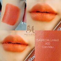 Son kem lì [ Cam nâu - A02 ] màu son cá tính ngọt ngào ấm áp son hữu cơ không chì B.A special