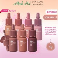 Son kem lì Peripera Ink Velvet Nude màu 24,25,26,27,29,31 mềm mịn như nhung, lâu trôi, không gây khô môi bong tróc. ®️