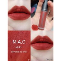 Son kem MAC Powder Kiss Liquid Lipcolour Devoted To Chili Đỏ Gạch