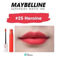 Son Kem Maybelline Superstay Matte Ink Liquid Lipstick - Heroine 25.Made in USA
