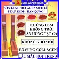 Son kem siêu lì không lem không trôi cao cấp chính hãng hàn quốc Beau Shop Son lì ăn không trôi màu cam cháy cam đất nâu