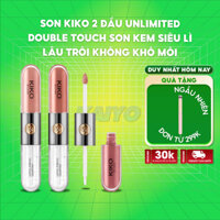 Son Kiko Unlimited Double Touch 2 Đầu Son Kem + Dưỡng 2x3ML
