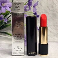 Son Lancôme L'absolu Rouge 105 À La Folie (Sheer) Màu Cam Đỏ