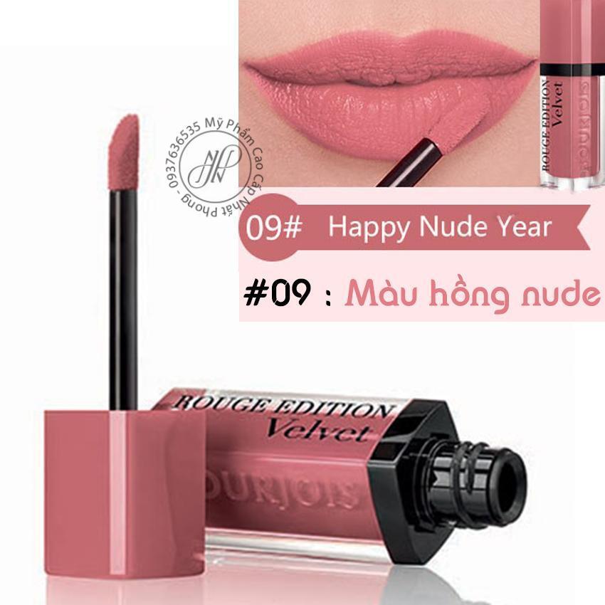 Son lì dạng nước Bourjois Rouge Edition Velvet #09 Happy Nude Year
