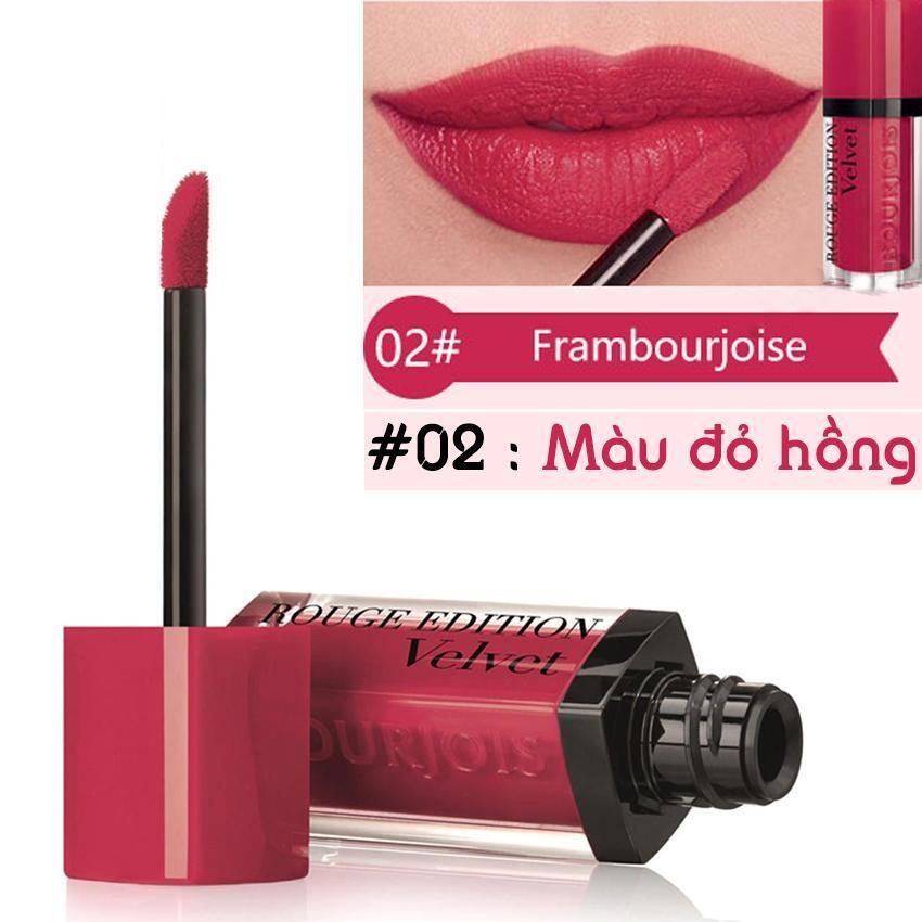 Son lì dạng nước Bourjois Rouge Edition Velvet Lipstick #02 Frambourjoise