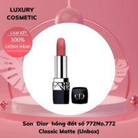 Son lì Dior màu hồng đất số 772 - Rouge Dior Refillable Velvet Lipstick No.772 Classic Matte (Unbox)