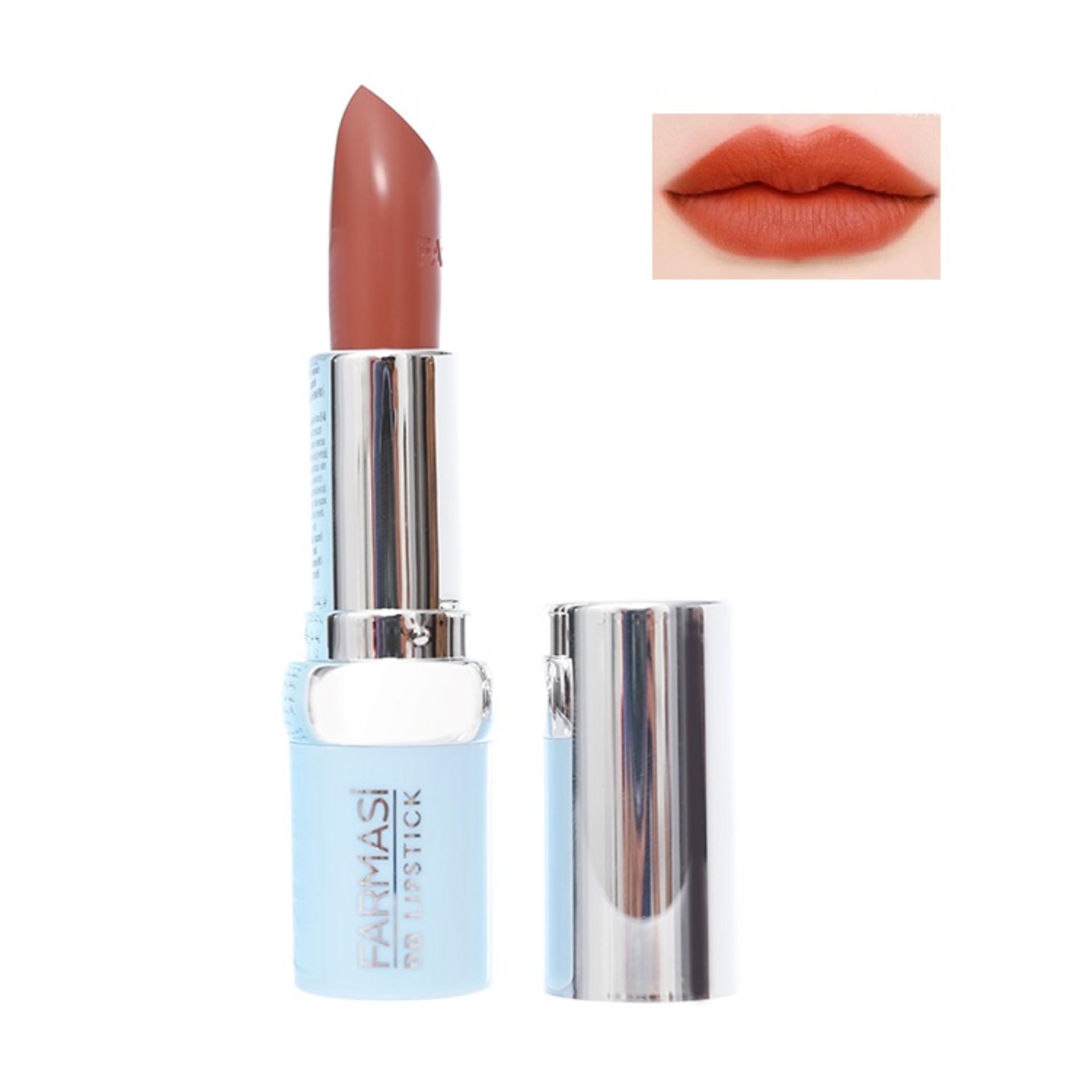 Son lì dưỡng môi, chống nắng Farmasi BB matte lipstick 01 Pure Nude