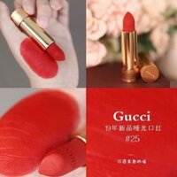 Son Lì Gucci 25 Goldie Red - Rouge À Lèvres Voile Mat Đỏ