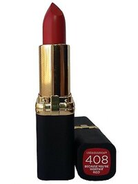 Son Lì L'Oreal Màu 408 Because You’re Worth It Red