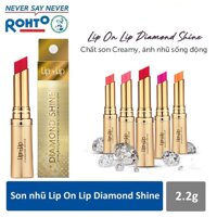 Son lỳ Lip On Lip Diamond Shine màu: đỏ mận hồng cam - Date 2021