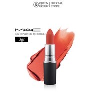 Son Mac Powder Kiss Lipstick Màu 316 Devoted To Chili Đỏ Gạch 3gr