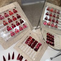 Sơn mắt mèo Nhũ Đỏ 16 màu Jiao -  Sơn móng tay làm nail mắt mèo (kèm bảng màu)