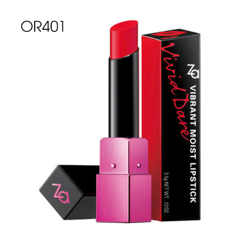 Son môi bền màu và dưỡng ẩm Za Vivid Dare Lipstick RD401 3.5g