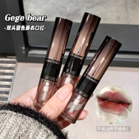 Son môi dạng son môi màu đồng nhất hai đầu GegeBear Gogo Bear, chống mưa, dưỡng ẩm, lâu trôi, không thấm nước, son lì