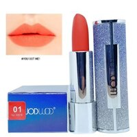 Son môi dưỡng ẩm bền màu Wodwod Lipstick Hàn Quốc 3.8g #01Đỏ Cam dạng bấm đính đá cực đẹp