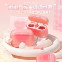 Son môi hai lớp Gogotales tráng gương nước nhẹ son bóng dạng thạch lì son môi dạng bùn màu nude son bóng không dễ phai trang điểm môi