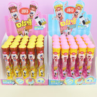 Son môi Hanzi Whistle 3 trong 1 kẹo cứng hương dâu, kẹo bột, kẹo sữa chua, đồ ăn nhẹ cho trẻ em, đồ chơi, kẹo bán buôn