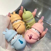 Son môi hoạt hình dễ thương, son môi mini, son bóng thỏ nhỏ, màu nude mới, son bóng Pháp cho sinh viên