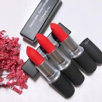 Son môi MAC Powder Kiss Lipstick 315 Lasting Pasion đỏ ánh hồng