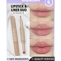 Son môi Sheglam và chì kẻ viền môi, Son môi 2 đầu màu nude Sheglam