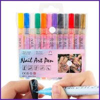 Sơn Móng Tay Bút Dành Cho Nữ Chống Thấm Nước 12 Màu Sơn Móng Tay Bộ Tranh 0.5 Mm Ngón Chân Vẽ Bút nuaedatvn