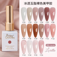 Sơn móng tay gel ngọc bích trong suốt thời trang 2025, bộ màu nude gel thời trang mới cho tiệm làm móng