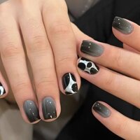 Sơn Móng Tay Trong Suốt Ngắn Màu Đen / Bong Bóng Tráng Gương Màu Bạc Thần Kỳ Dùng Làm Đạo Cụ Chụp Ảnh