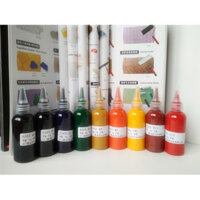 Sơn nghệ thuật nước cao nồng độ, sơn giấy dán tường, sơn latex, hỗn hợp màu đỏ, cam, vàng, xanh