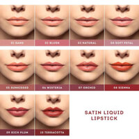 Son Nude by Nature Satin Liquid Lipstick 3.75ml màu 01 Sand 02 Blush