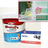 Sơn nước bóng mờ màu xanh ngọc xanh lá đậm nhạt Ngoại thất Ngoài trời Cao cấp BEAUTY SHIELD URAI PAINTS 1lít