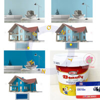 Sơn nước Lau Chùi Thoải Mái BEAUTY EZ CLEAN Nội thất trong nhà cao cấp màu Xanh lam da trời dương 1 Lít
