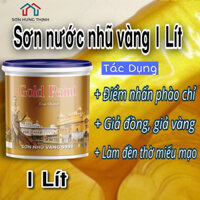 Sơn nước nhũ vàng 1 Lít, Gold Paint 999, làm điểm nhấn, phào chỉ, giả đồng, giả vàng, làm đền thờ miếu mạo