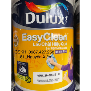 Sơn pha nội thất Dulux Easyclean A991B - 5L
