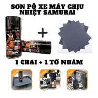 Sơn pô xe chống cháy đen mờ H2 kèm giấy nhám