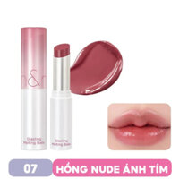 Son Romand Dưỡng Có Màu Thuần Chay 07 Hồng Nude Ánh Tím, Son dưỡng Hàn Quốc Romand Glasting Melting Balm