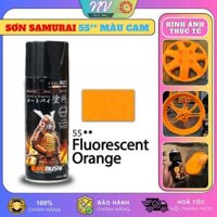 Sơn Samurai Màu Cam Huỳnh Quang 55 Chính Hãng, Sơn Xịt Dàn Áo Xe Máy Chống Nứt Nẻ, Kháng Xăng 400ml