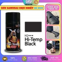 Sơn Samurai màu đen nhám H2 chính hãng, sơn pô, bô xe máy chịu nhiệt, chống nứt nẻ, kháng xăng