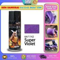 Sơn Samurai Màu Tím Đậm 64/1142 Chính Hãng, Sơn Xịt Phủ Dàn Áo Xe Máy Chống Nứt Nẻ, Kháng Xăng 400ml