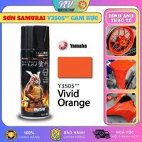 Sơn Samurai Y3505 Màu Cam Rực Chính Hãng, Sơn Xịt Dàn Áo Xe Máy Chống Nứt Nẻ, Kháng Xăng 400ml