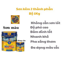 Sơn sắt mạ kẽm  2 thành phần cao cấp SEAPOLY 2K Bộ 1Kg