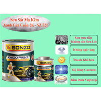 Sơn sắt mạ kẽm 2K_Màu xanh cuốn_Độ bám cao, nhanh khô