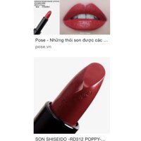 Son Shiseido Rouge Rouge Poppy (RD312):Đỏ tươi cổ điển, quyến rũ